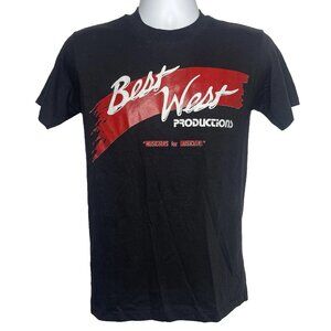 Vintage 80s Sandy West Runaways Rock T-shirt Size M Black Tarrga Show Promo Tee